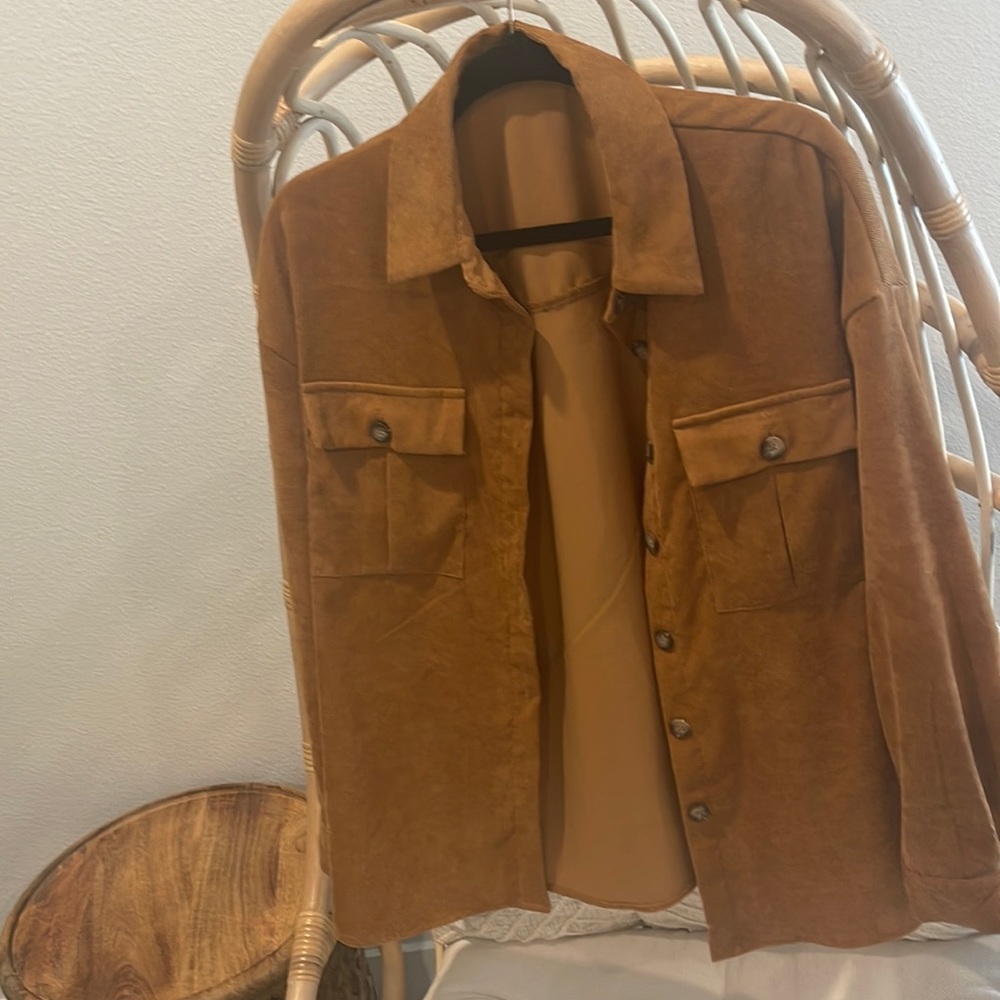 Shein maternity shirt brown size medium
